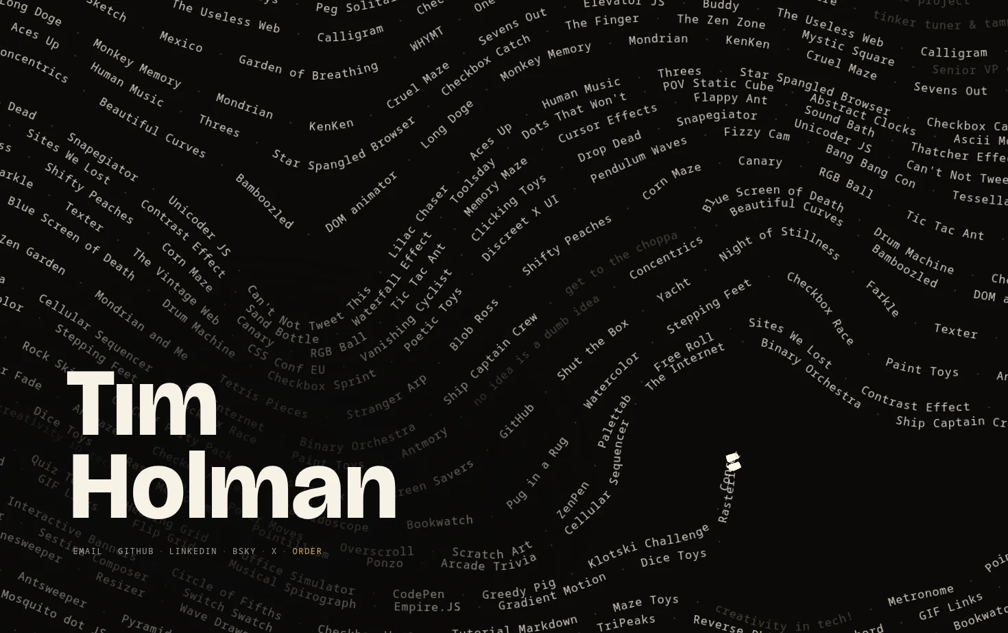 Tim Holman 页面快照